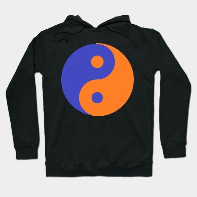 Yin Yang in blue and orange Hoodie by NovaOven